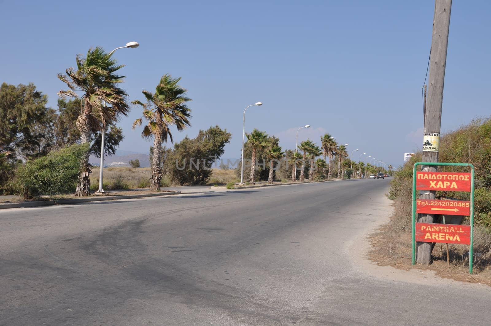 KOS - AUGUST 23 2010: main road near beaches on August 23, 2010 in Kos, GREECE