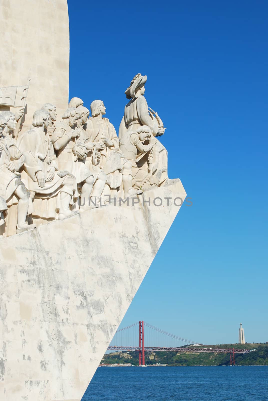 famous discoveries monument of navigators statues in a stone caravel