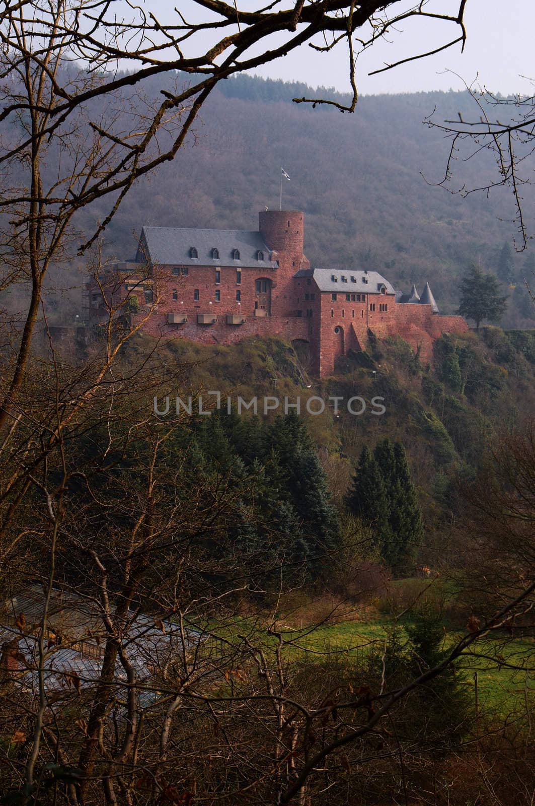 Castle "Burg Hengebach" in Eifel mountains, Germany