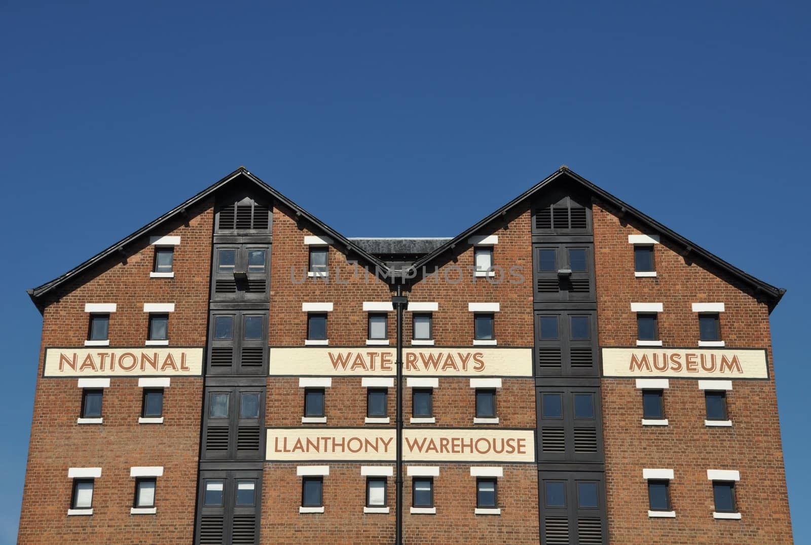 national waterways museum on a warehouse building in Gloucester docks, England