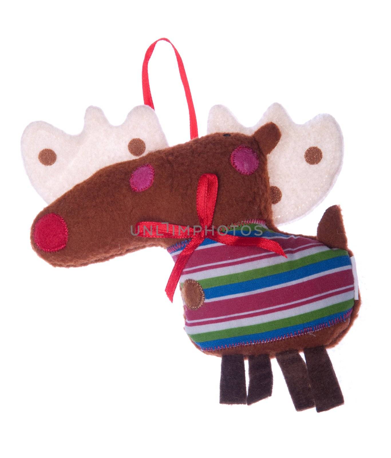 Reindeer, Christmas decoration (isolated on white background)