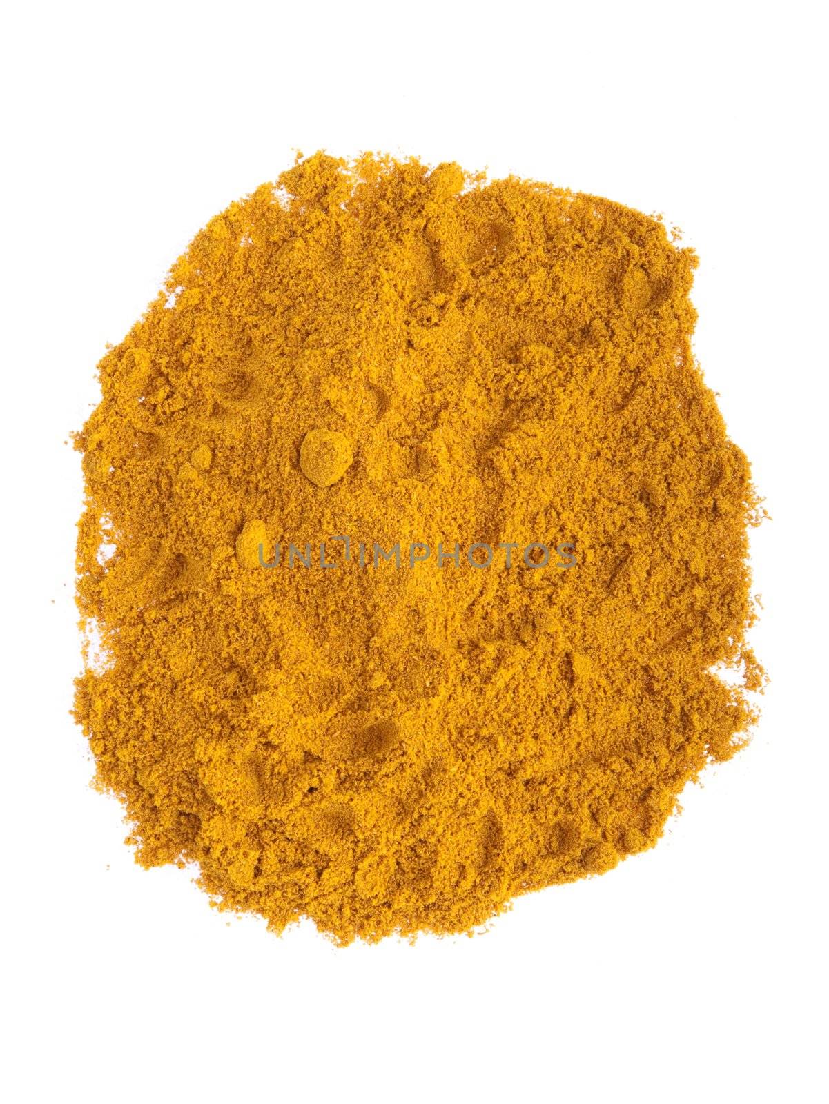 curry spice powder isolated on white background 