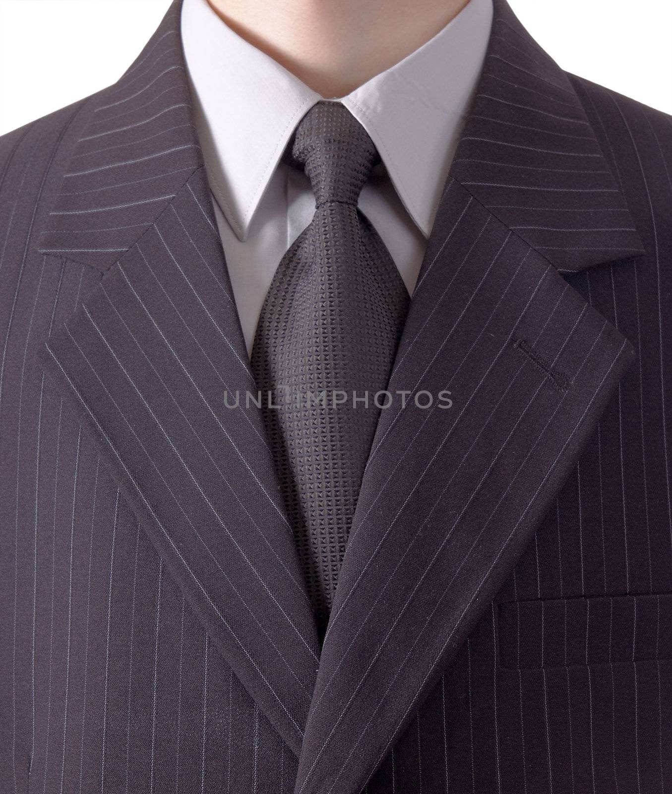 Business man in black striped suit