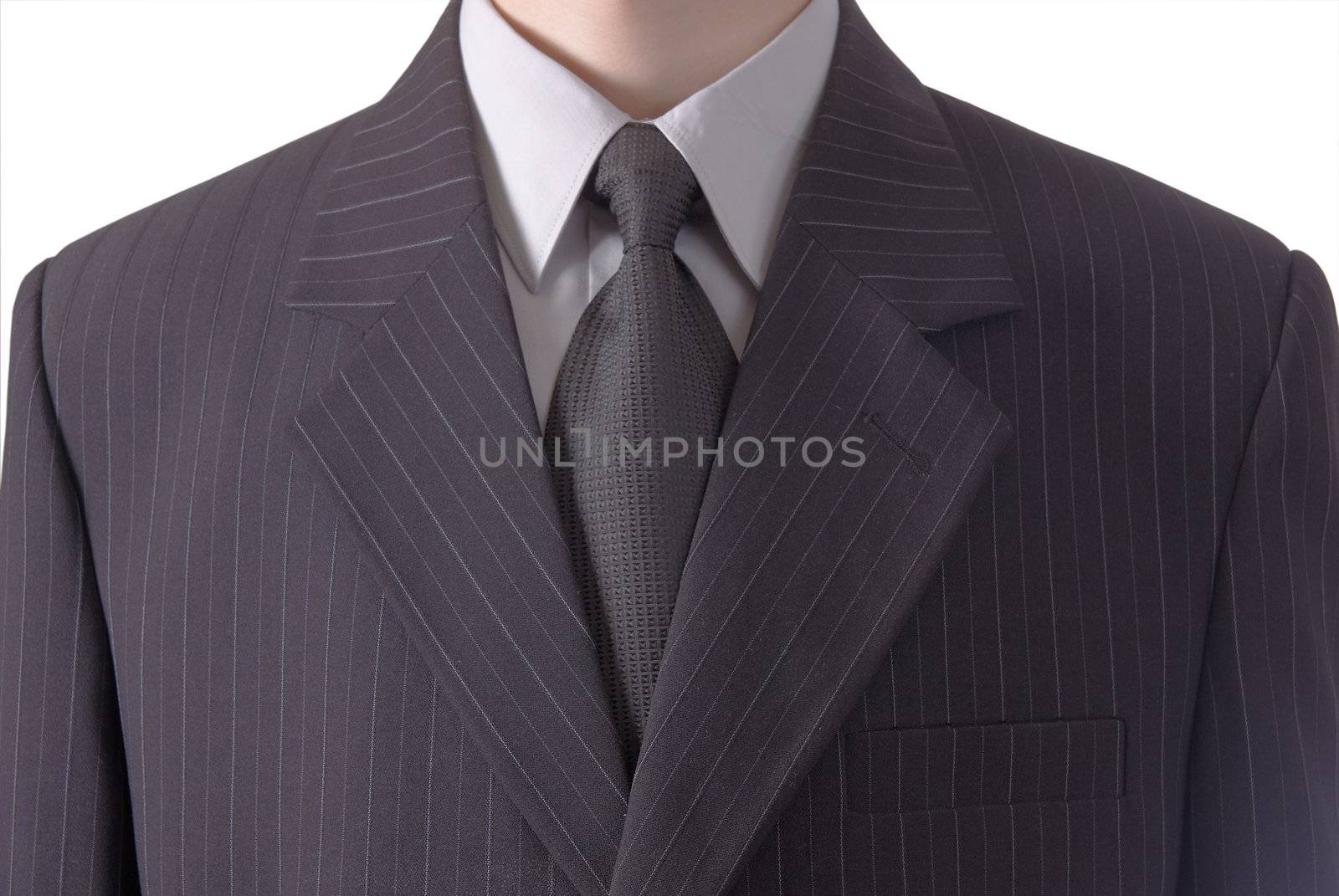 Business man in black striped suit