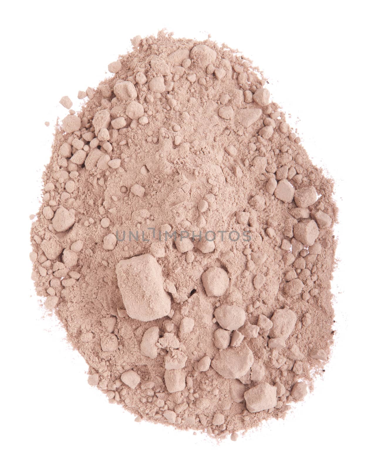 cocoa powder isolated on white background