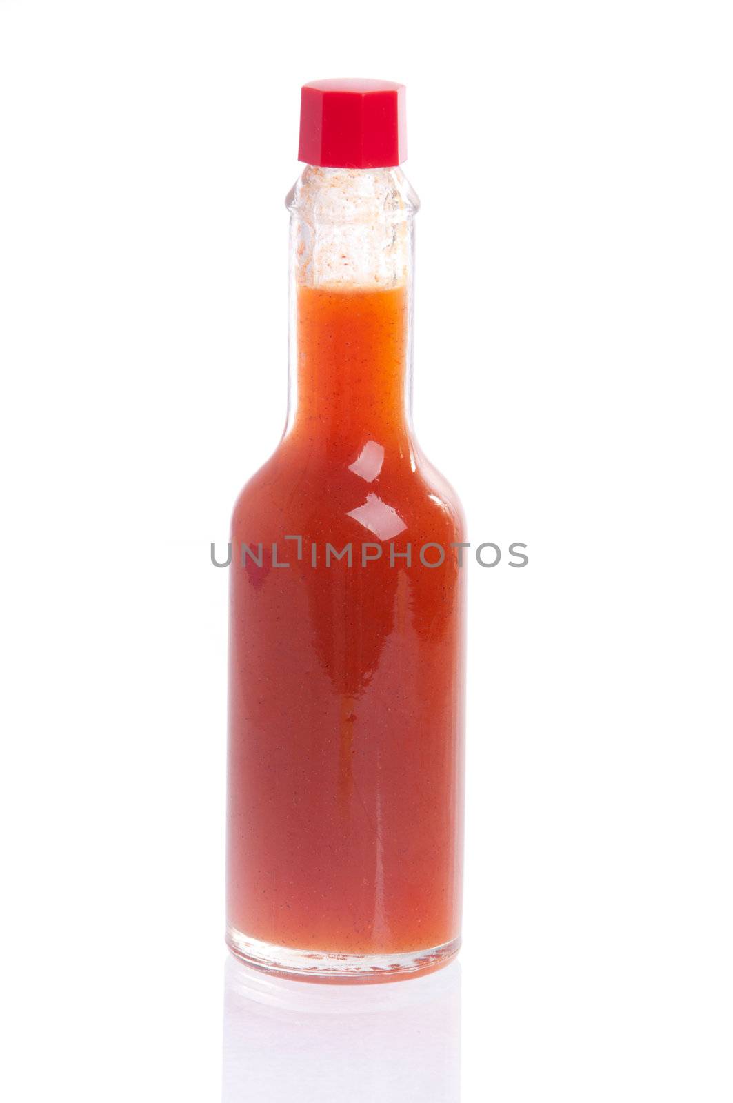 spice sauce glass bottle isolated on white background