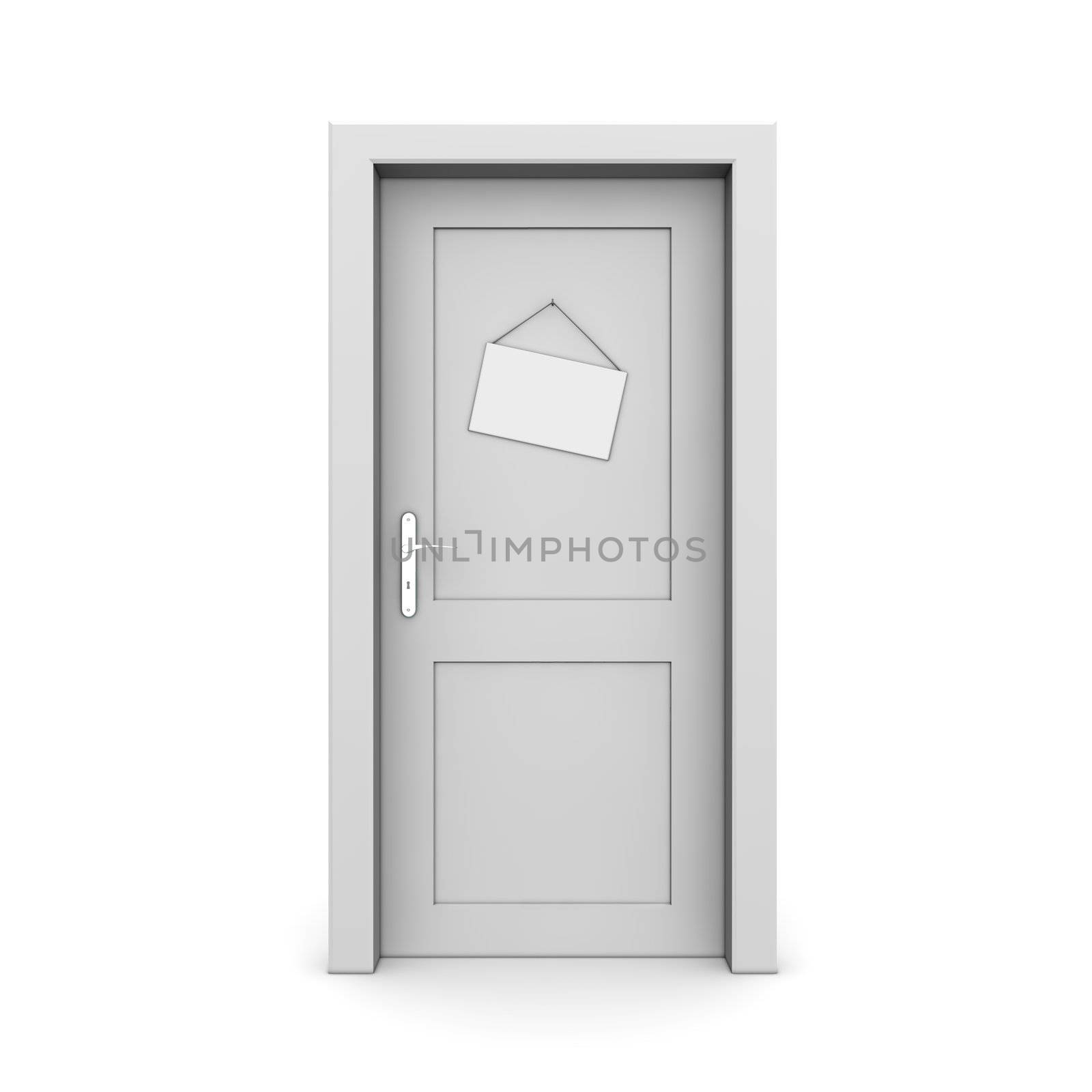 Closed Grey Door With Door Sign by PixBox