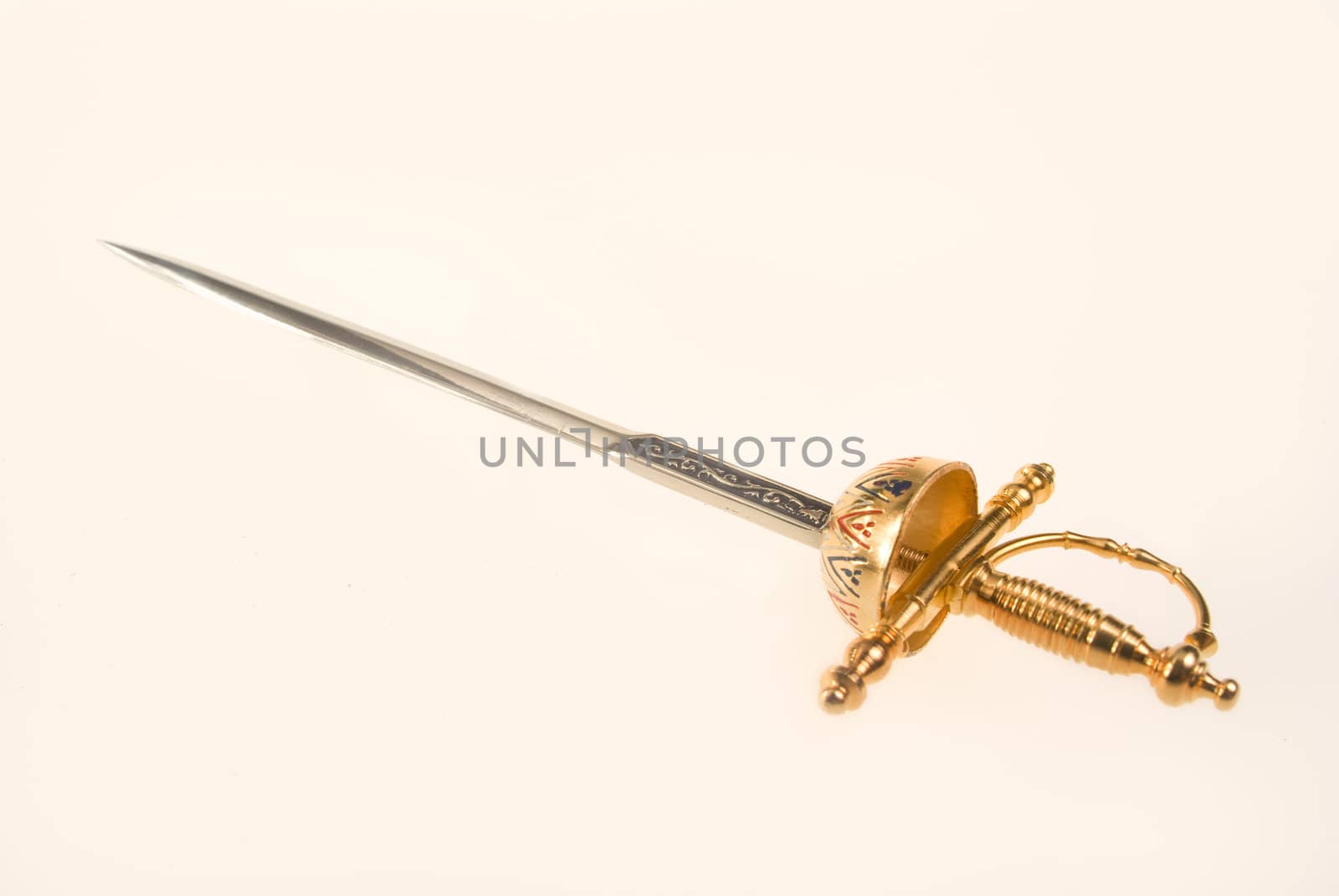 Ancient sword isolated on white 