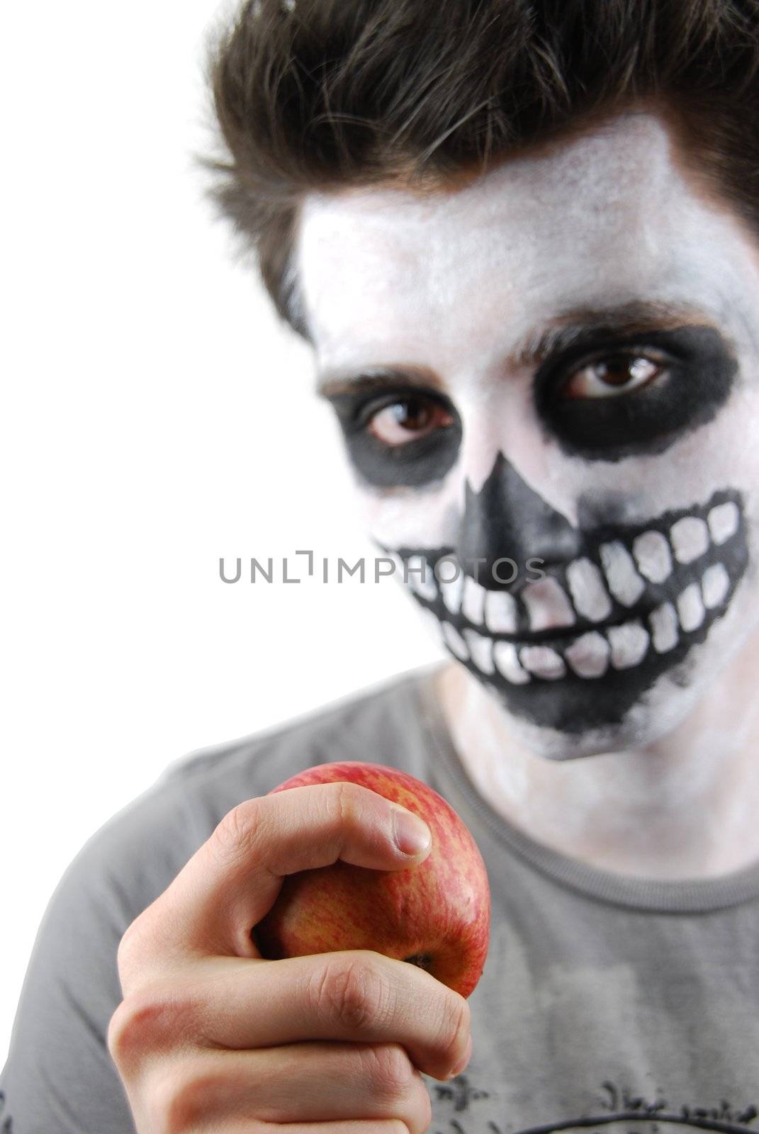 Don't eat just apples (skeleton guy concept) by luissantos84