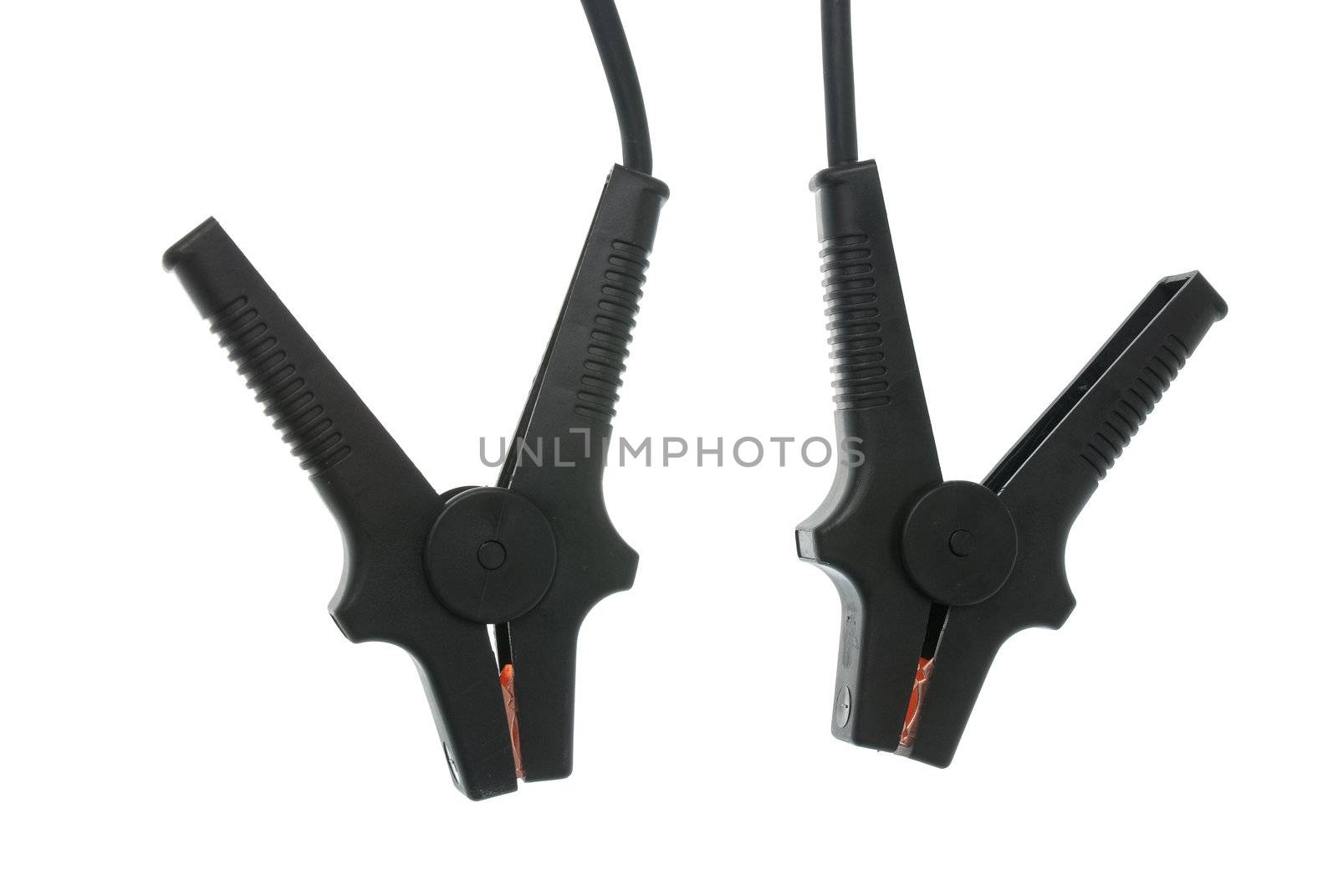 Jumper cables isolated on white background.