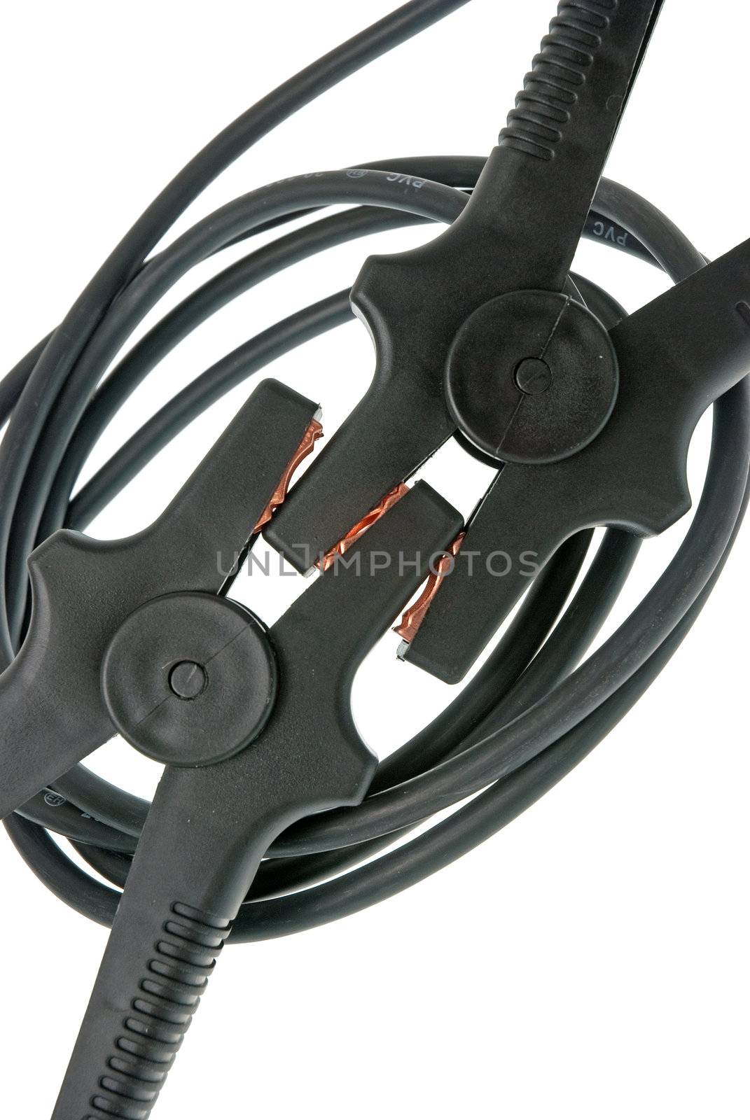 Jumper Cables Isolated on a White Background.
