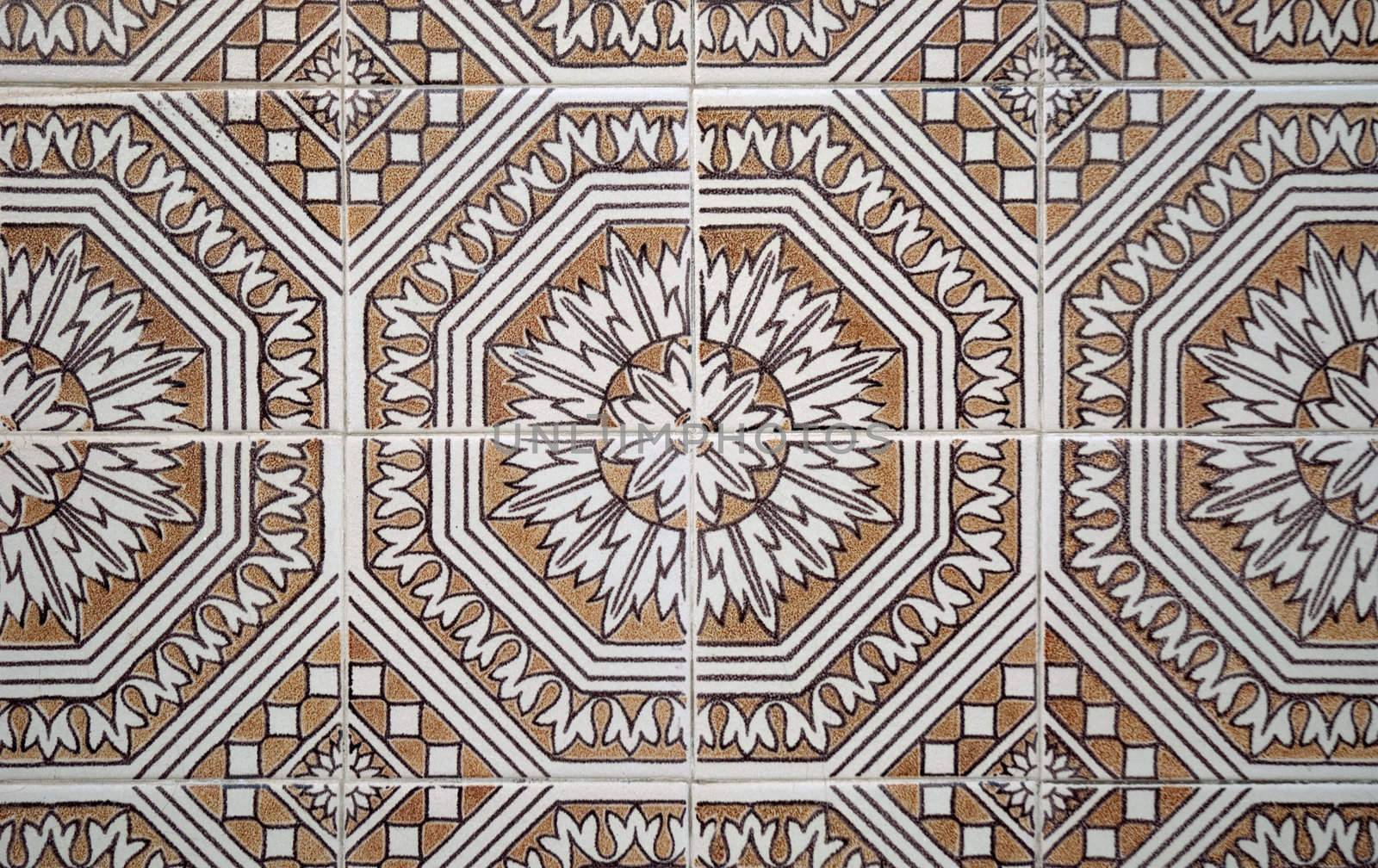 Detail of Portuguese glazed tiles.