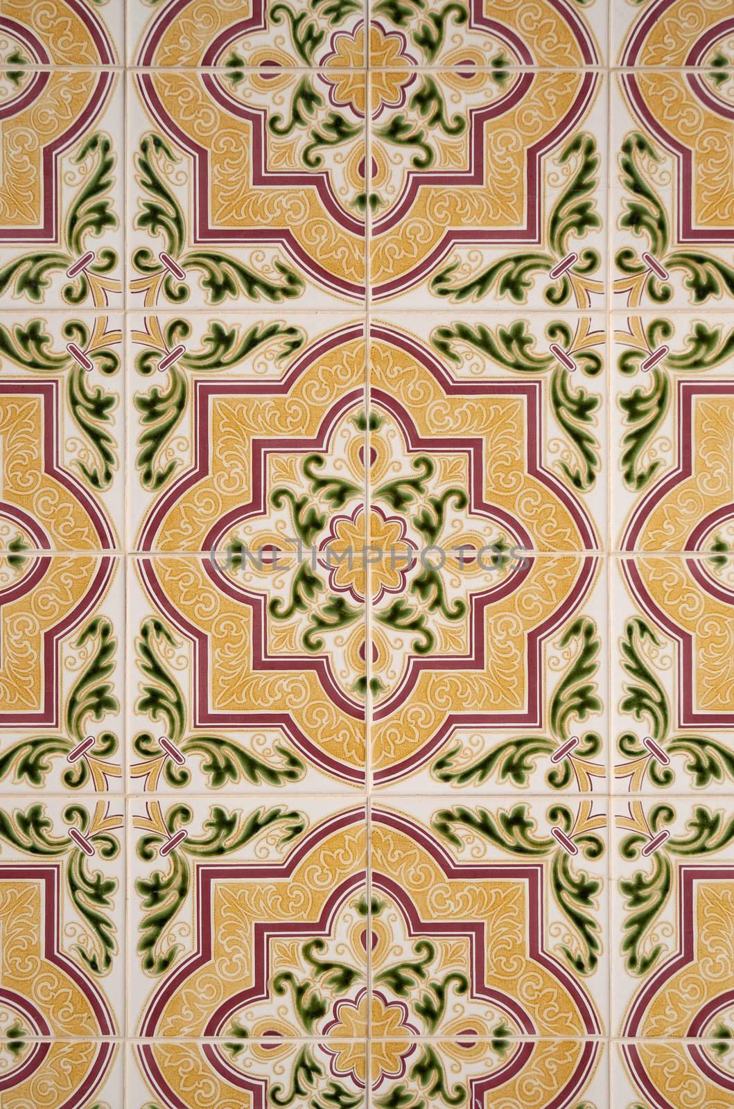Detail of Portuguese glazed tiles.