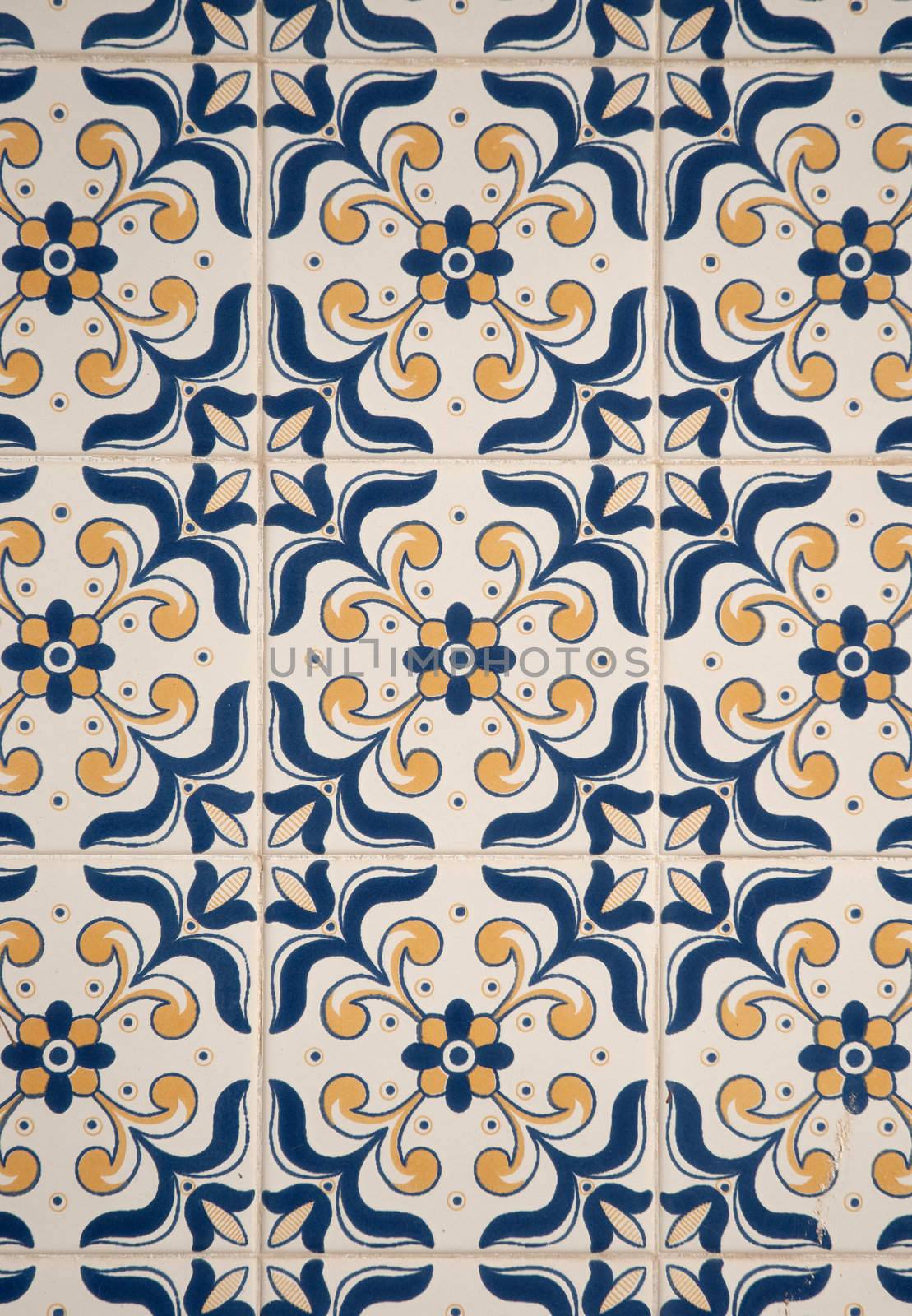 Detail of Portuguese glazed tiles.