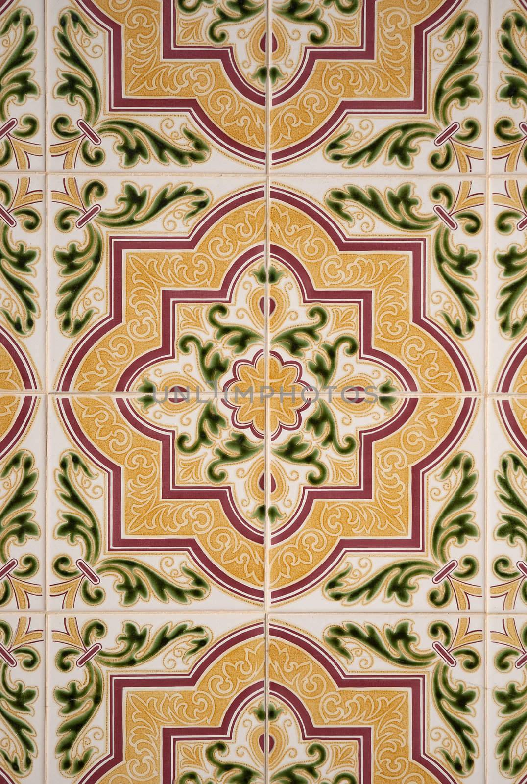 Detail of Portuguese glazed tiles.