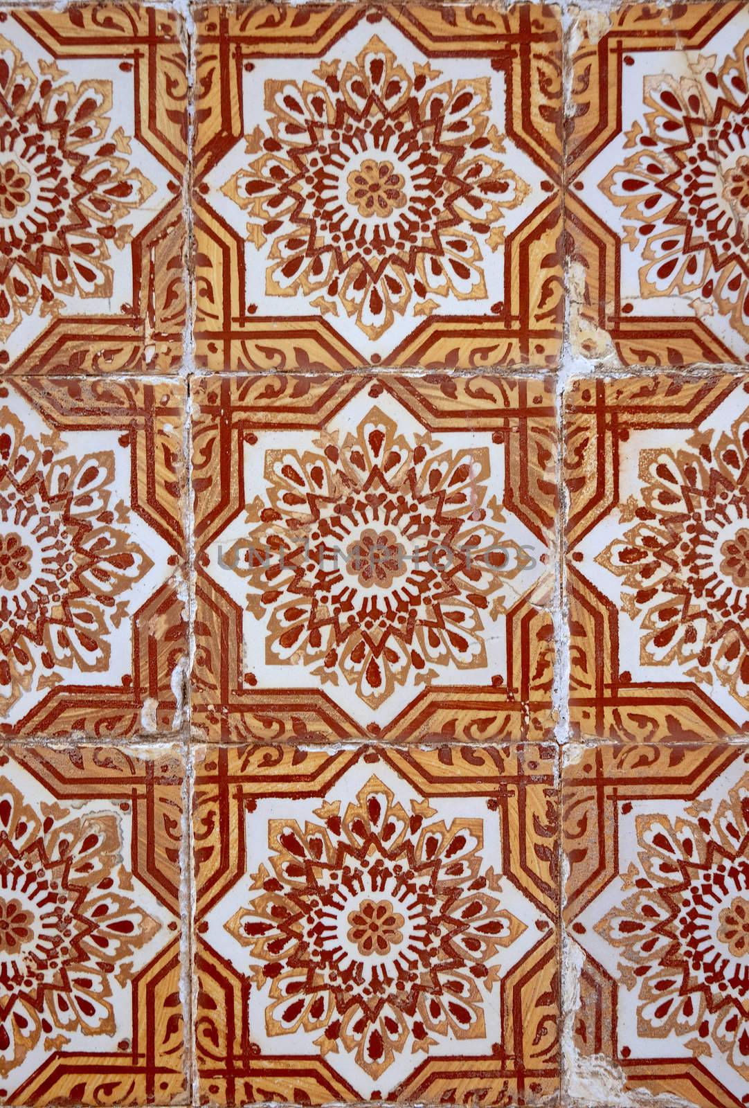 Detail of Portuguese glazed tiles.