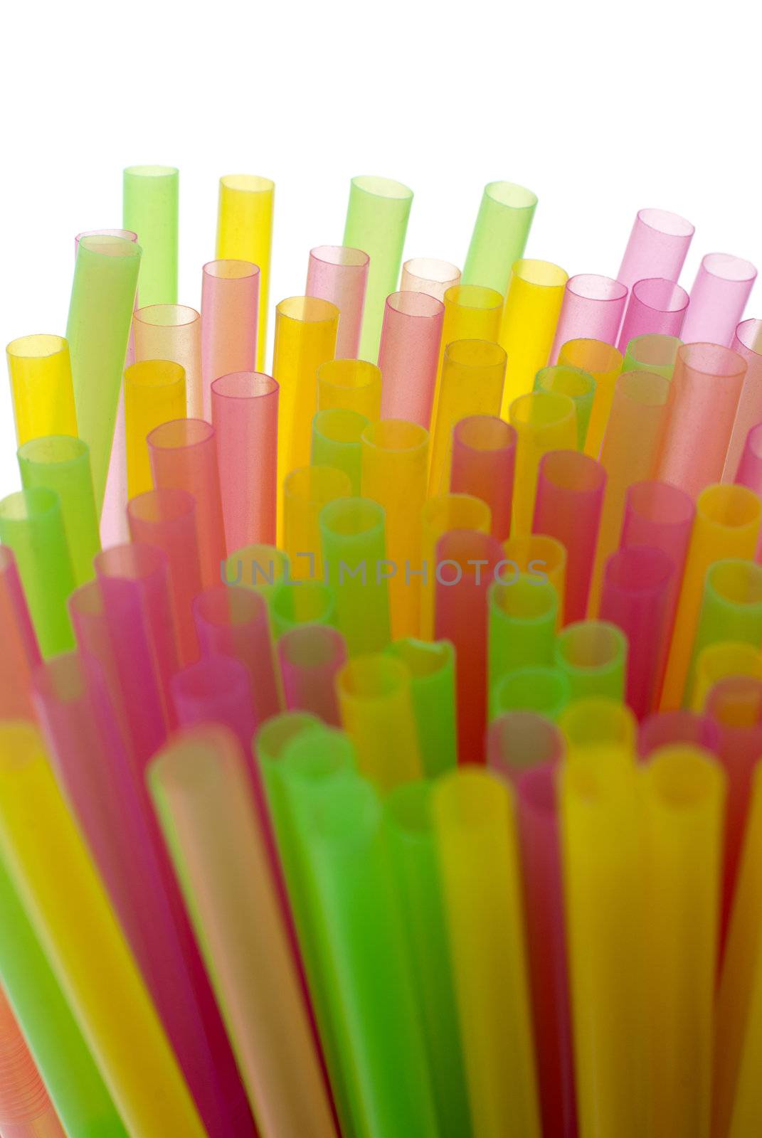 Drinking straws background isolated on white background.