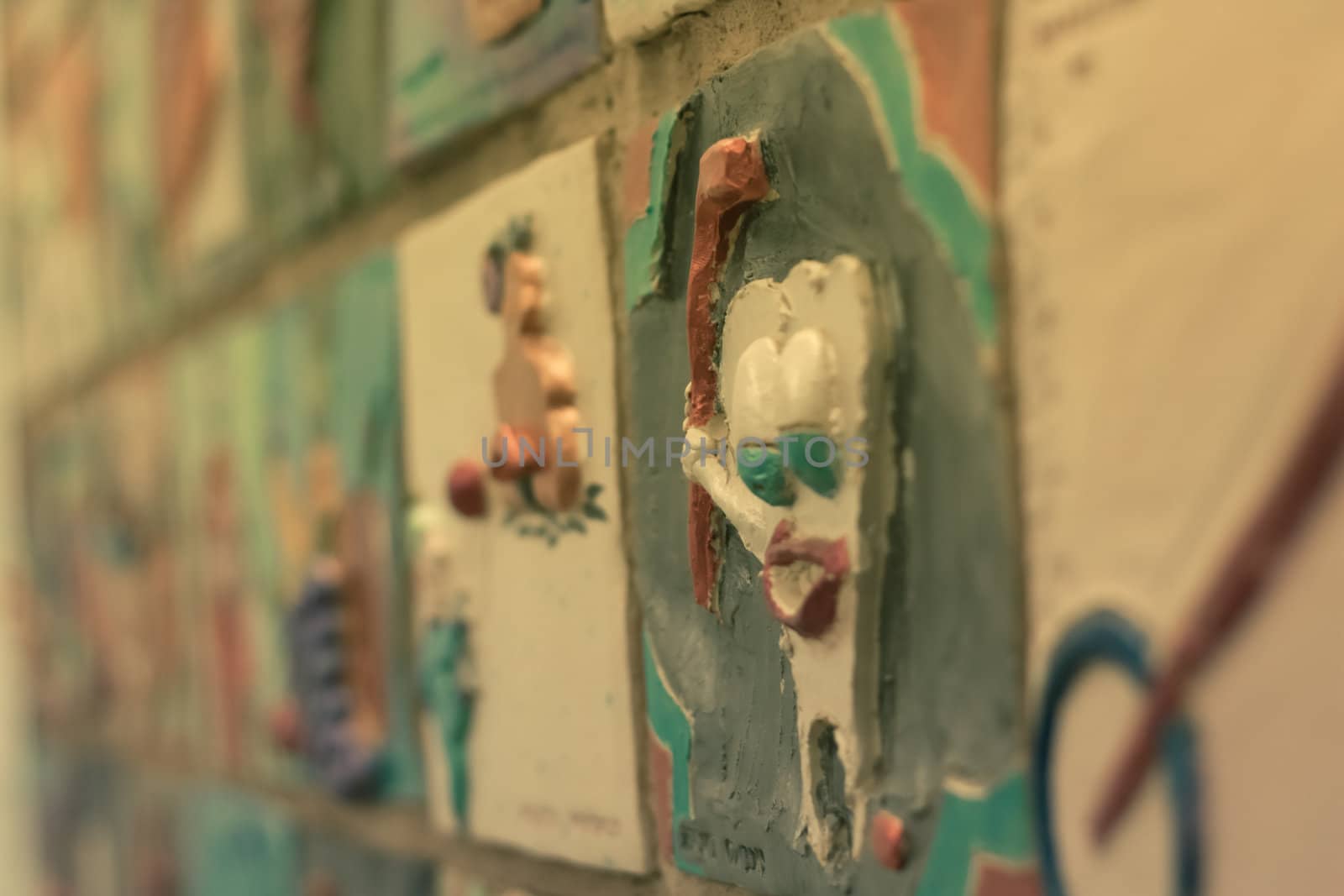 photo of blurry wall sculpture