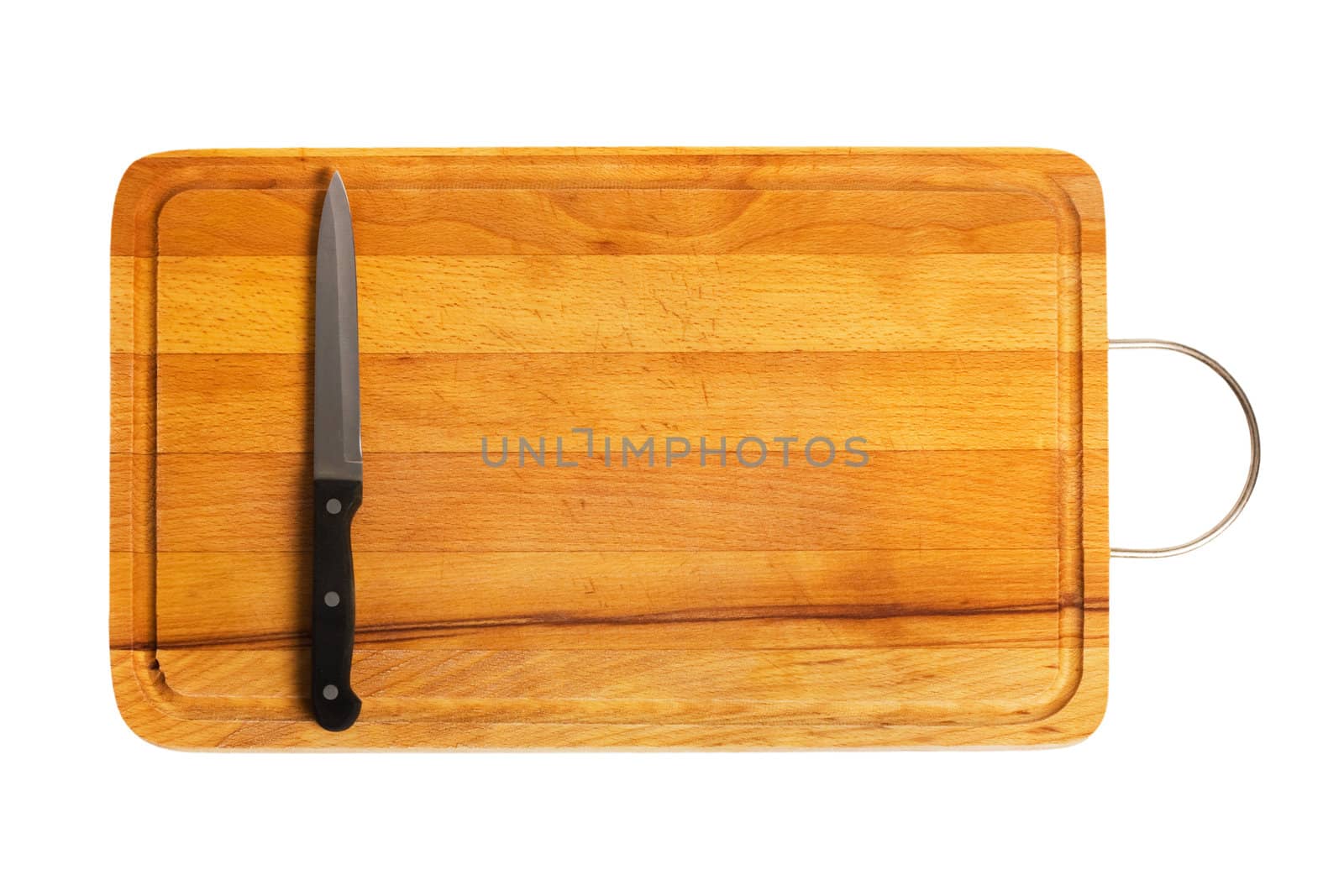 Kitchen knife on cutting board