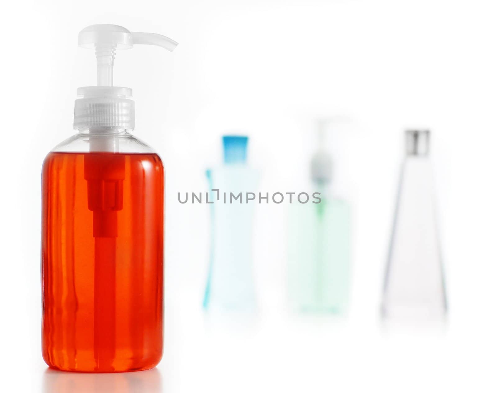 Bath product bottle against a white background.