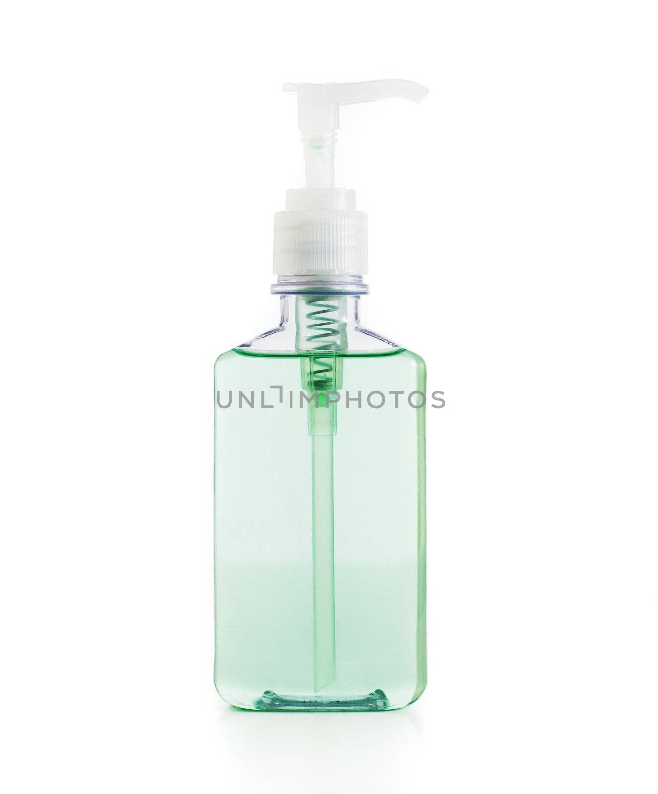 Soap / lotion / shampoo against white by cardmaverick