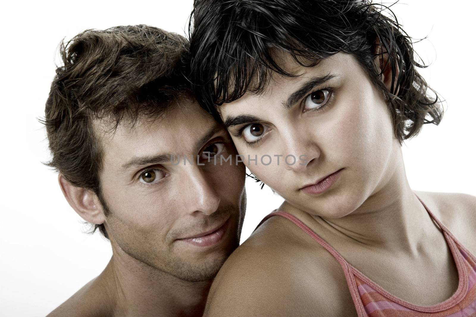 Portraits of a beautiful couple in love 