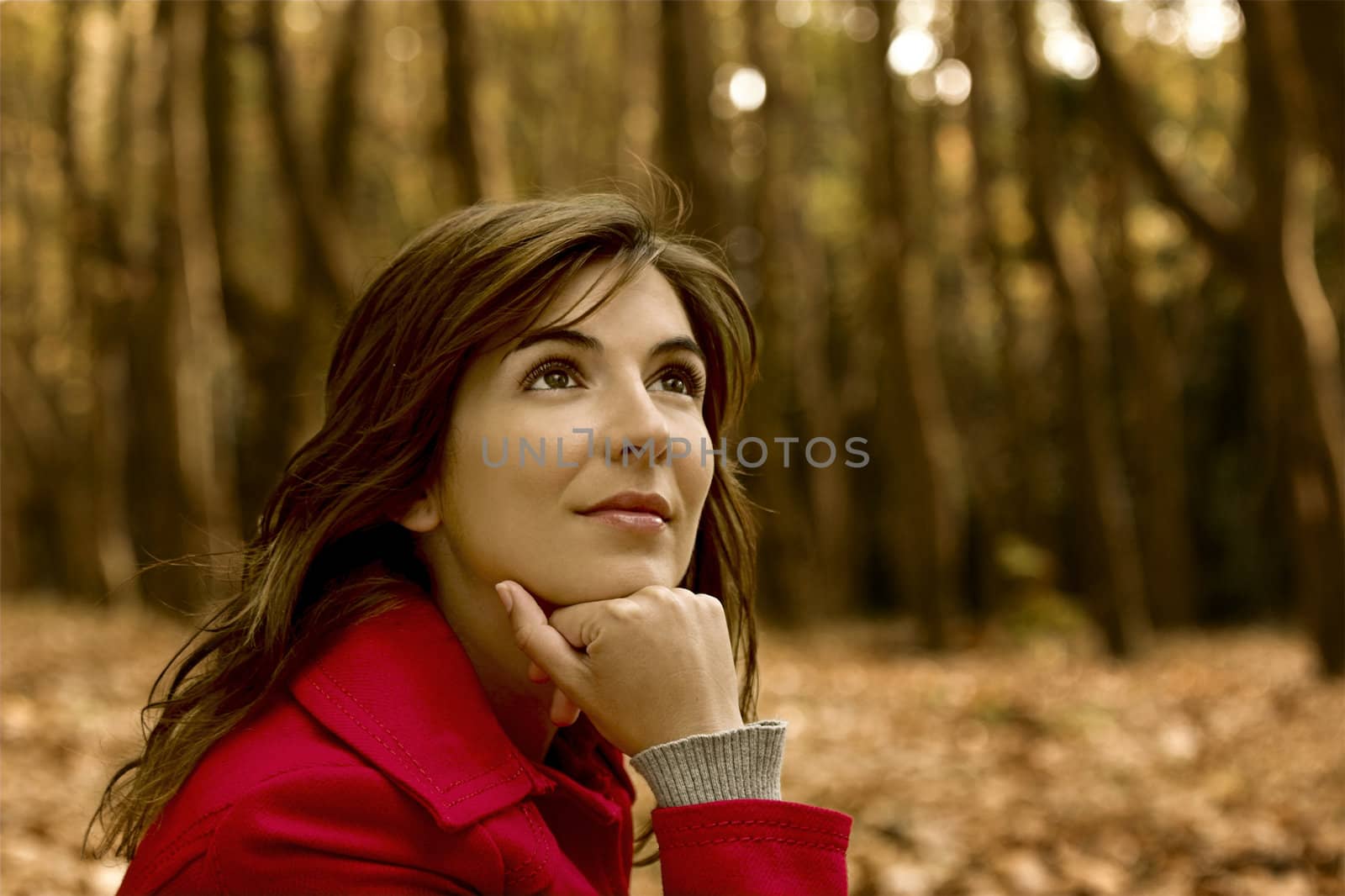 
Closeup portrait of a beautiful happy young woman