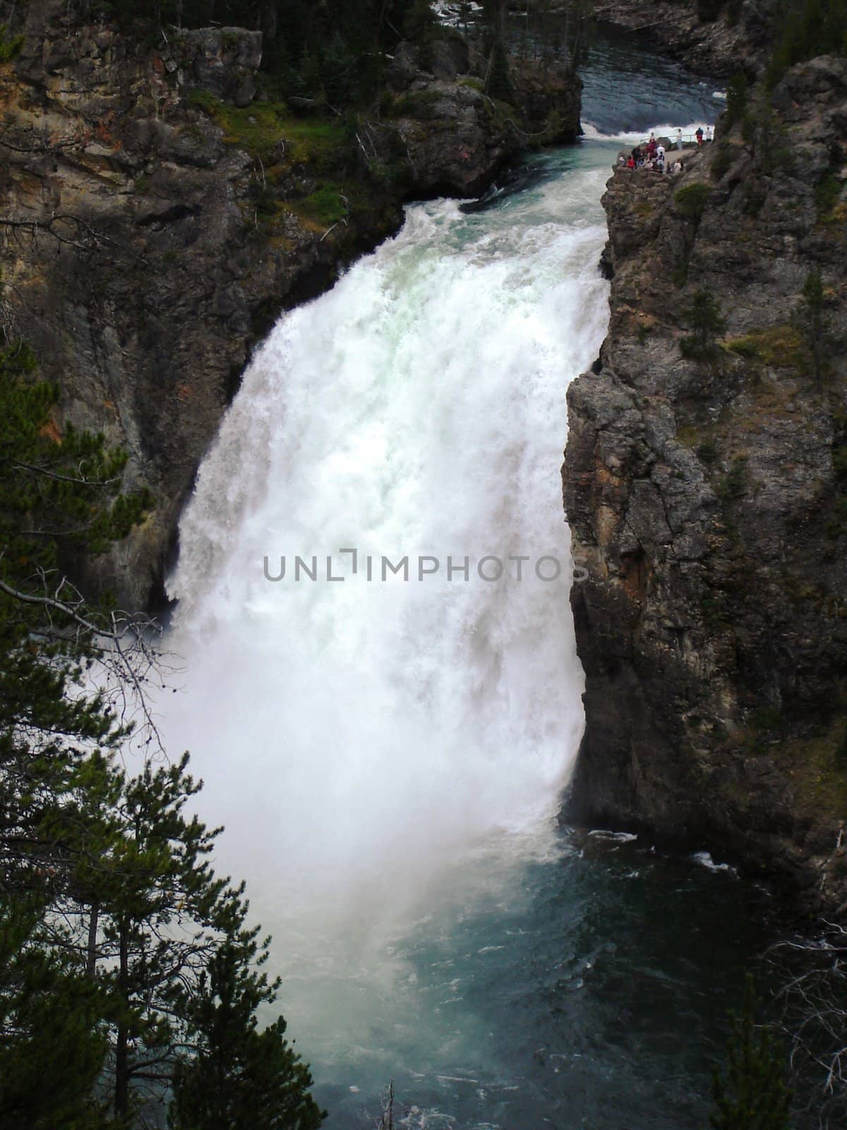 People watching waterfall