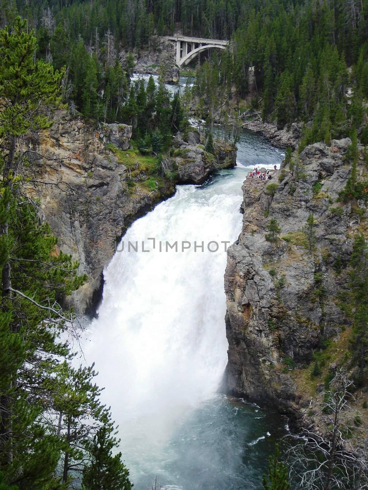 People watching waterfall by RefocusPhoto