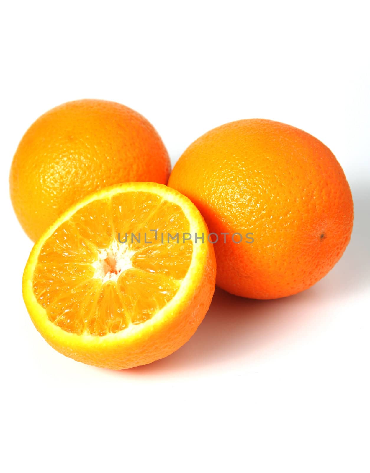 ripe orange fruit isolated on white