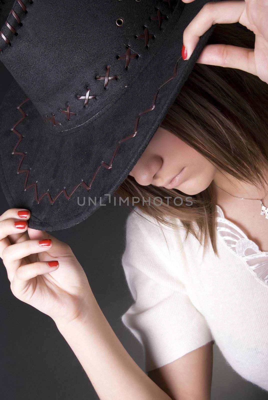 young sexy cowgirl posing 