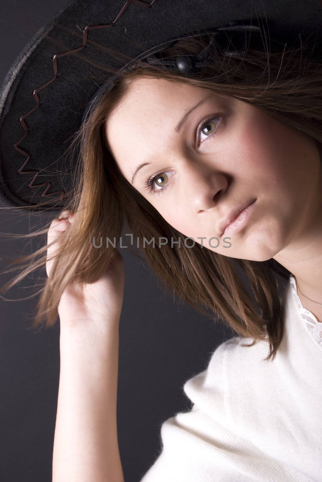 young sexy cowgirl posing 