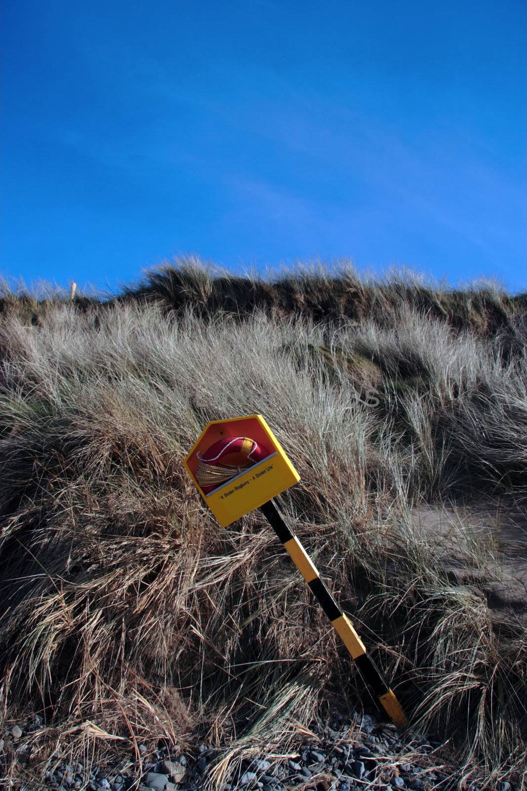 a lifebuoy on the beach in beale county kerry ireland