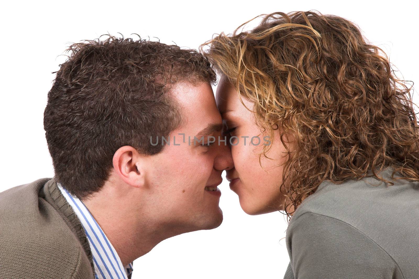 Cute young couple kissing