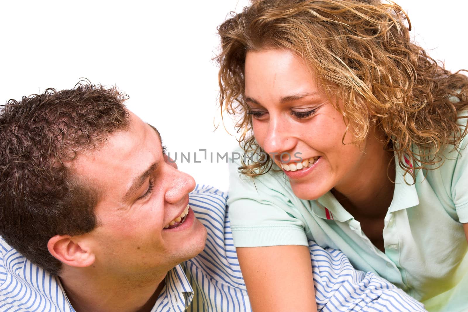 Lovely young couple having fun together