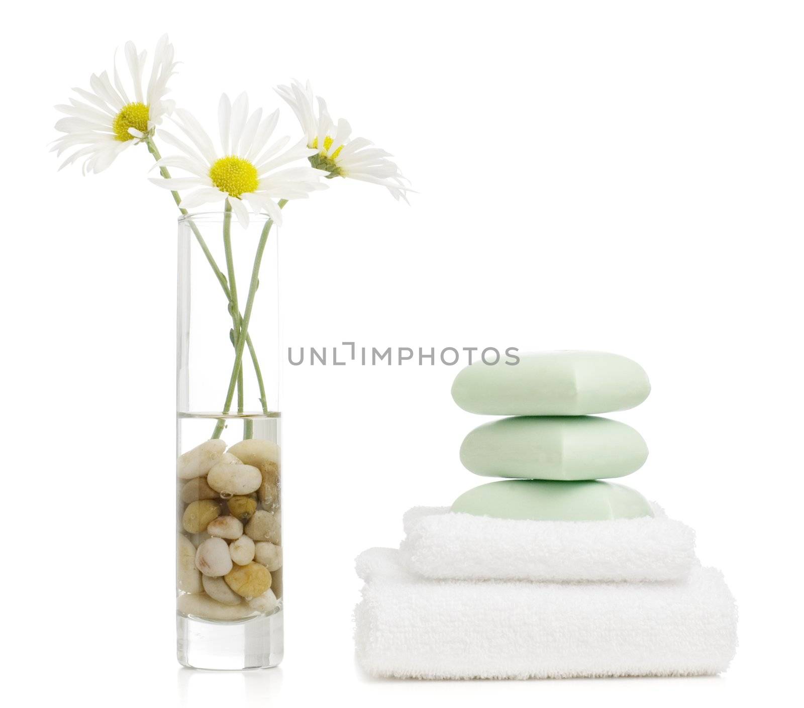 Spa display against a bright white background.