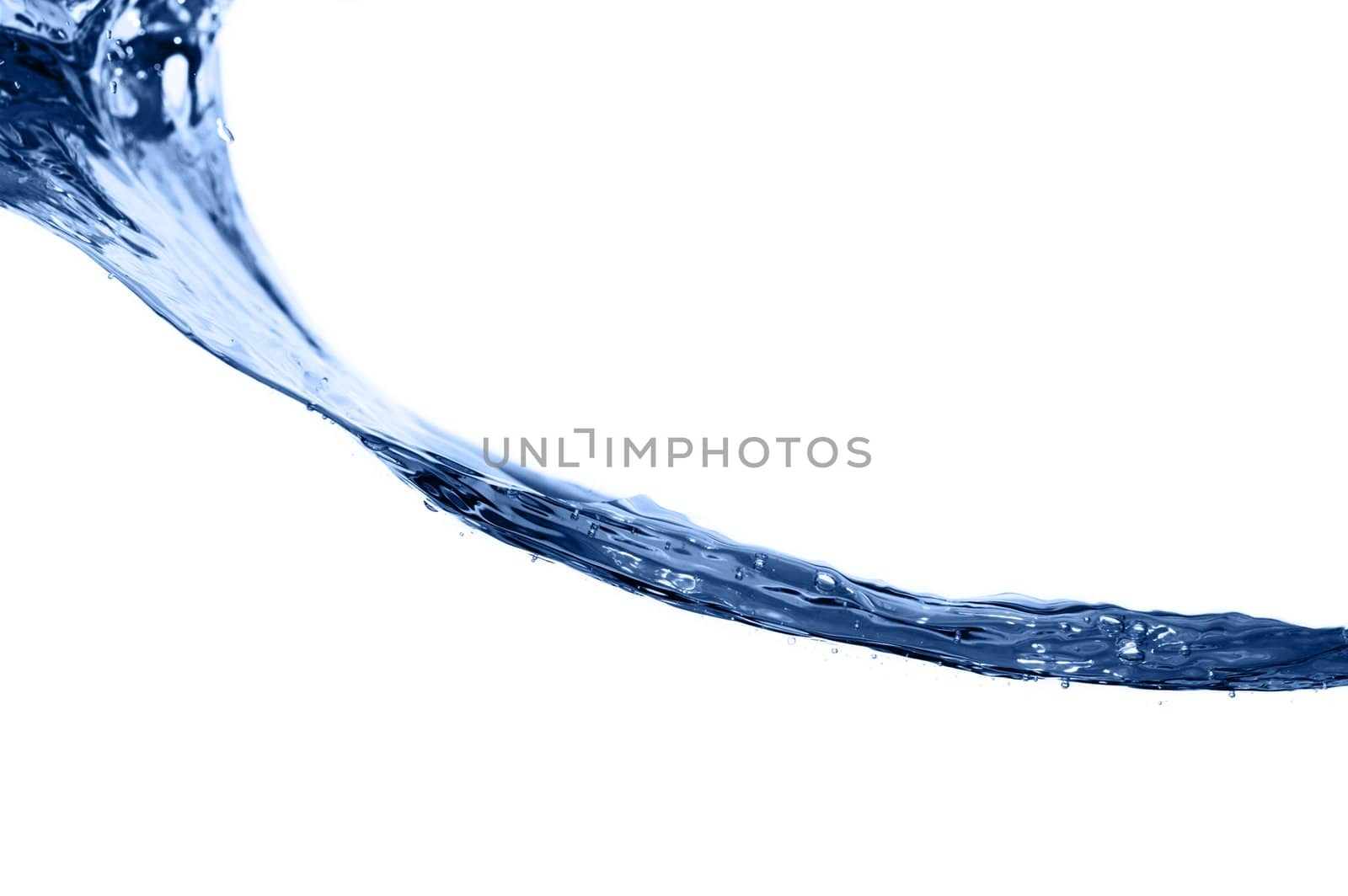 Crisp, clear, blue water photographed against a white background.