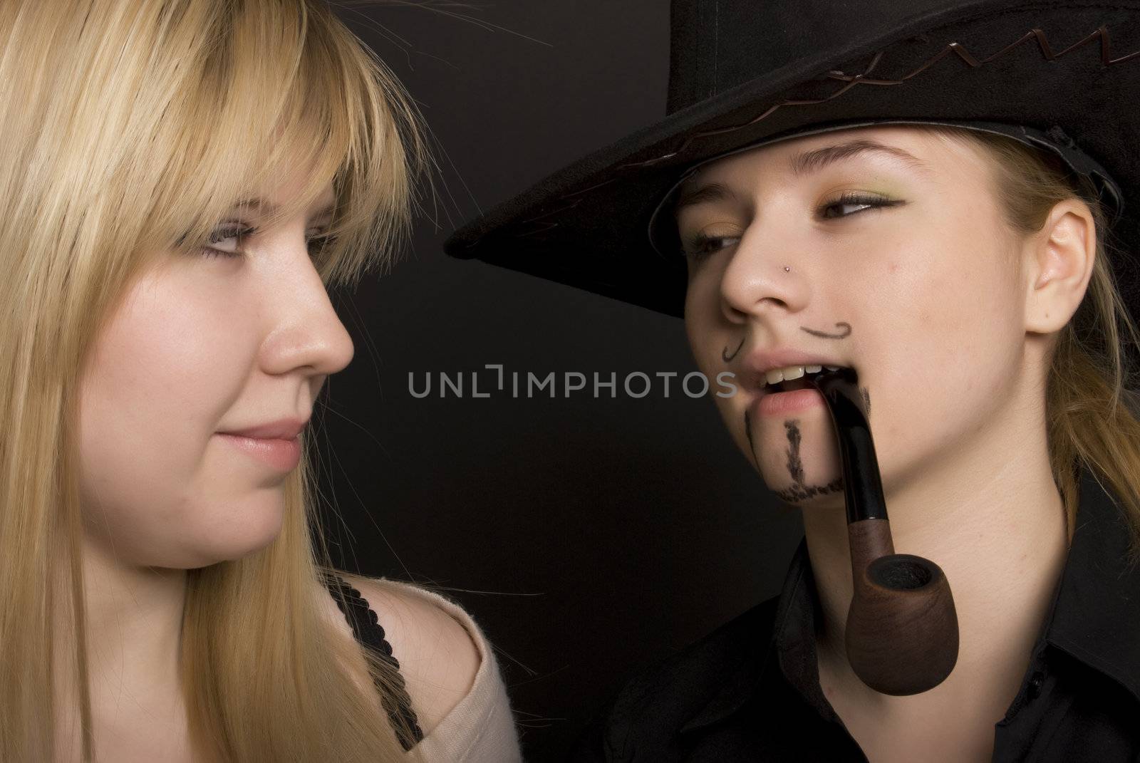 young blonde with cowboy-like girl