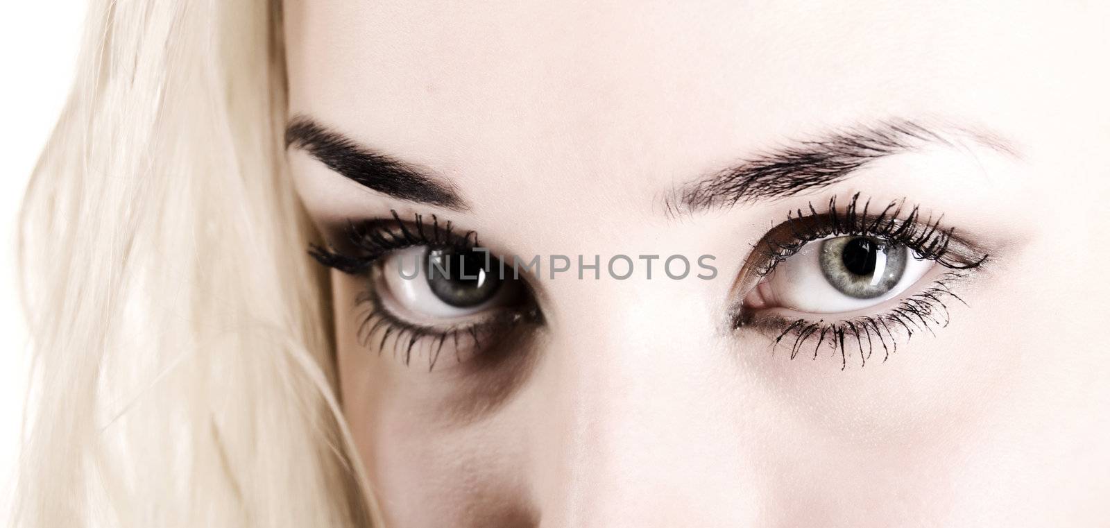 beautiful woman eyes close-up