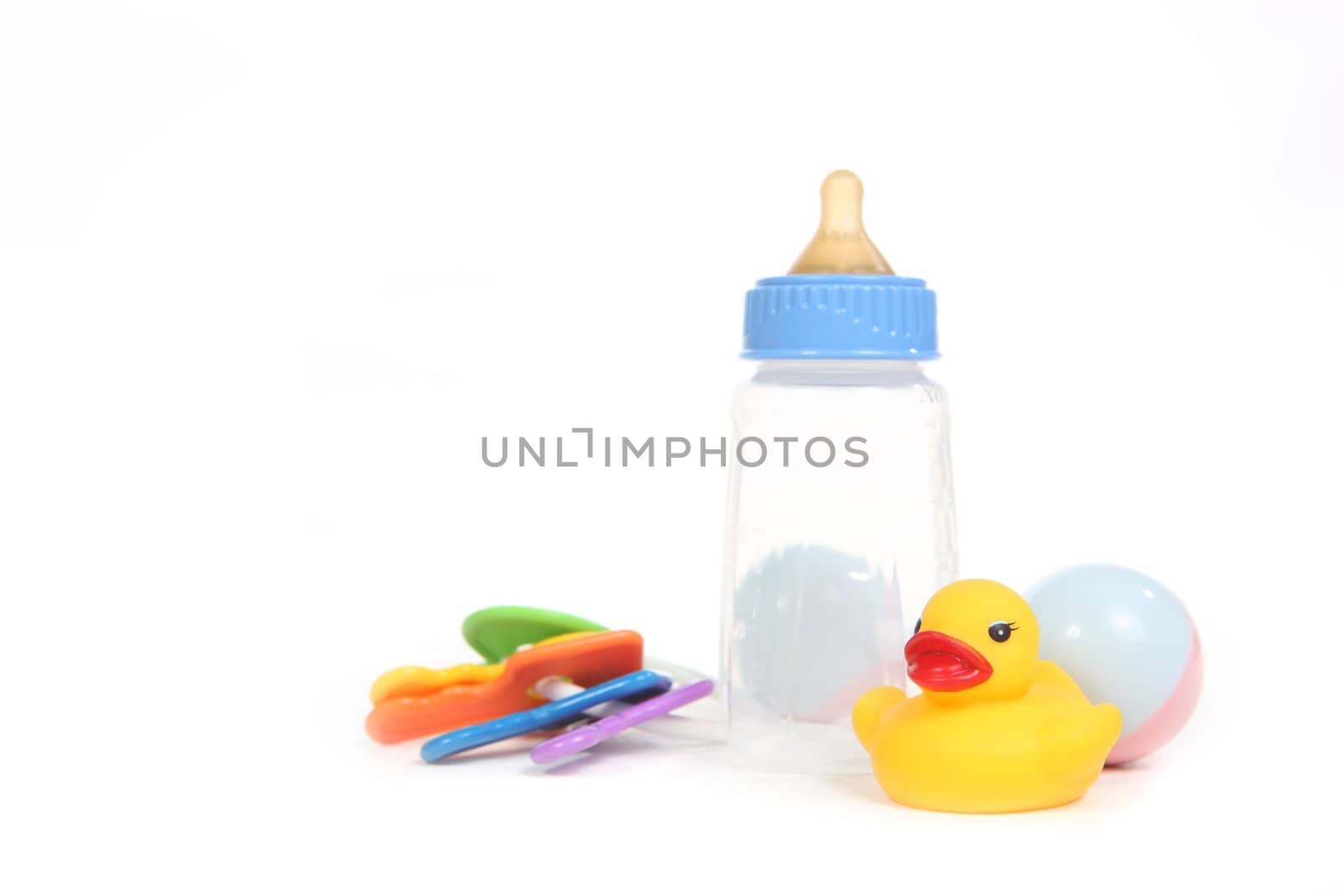 Baby Things on White With Copy Space