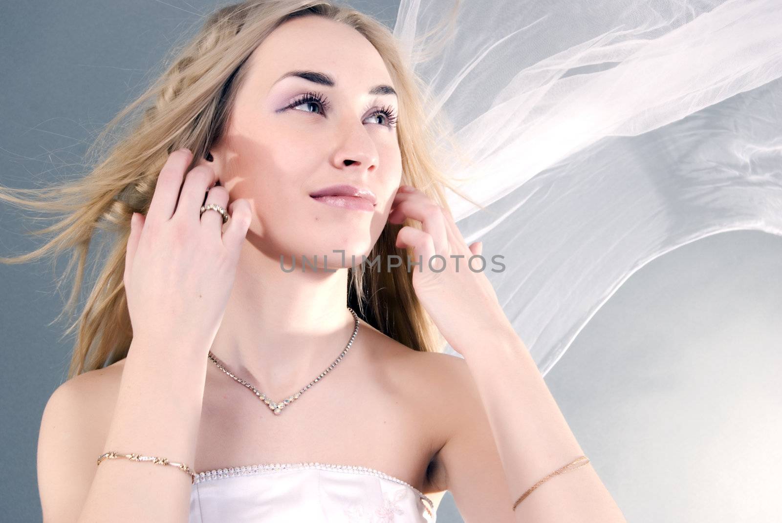 Young beautiful smiling  bride  