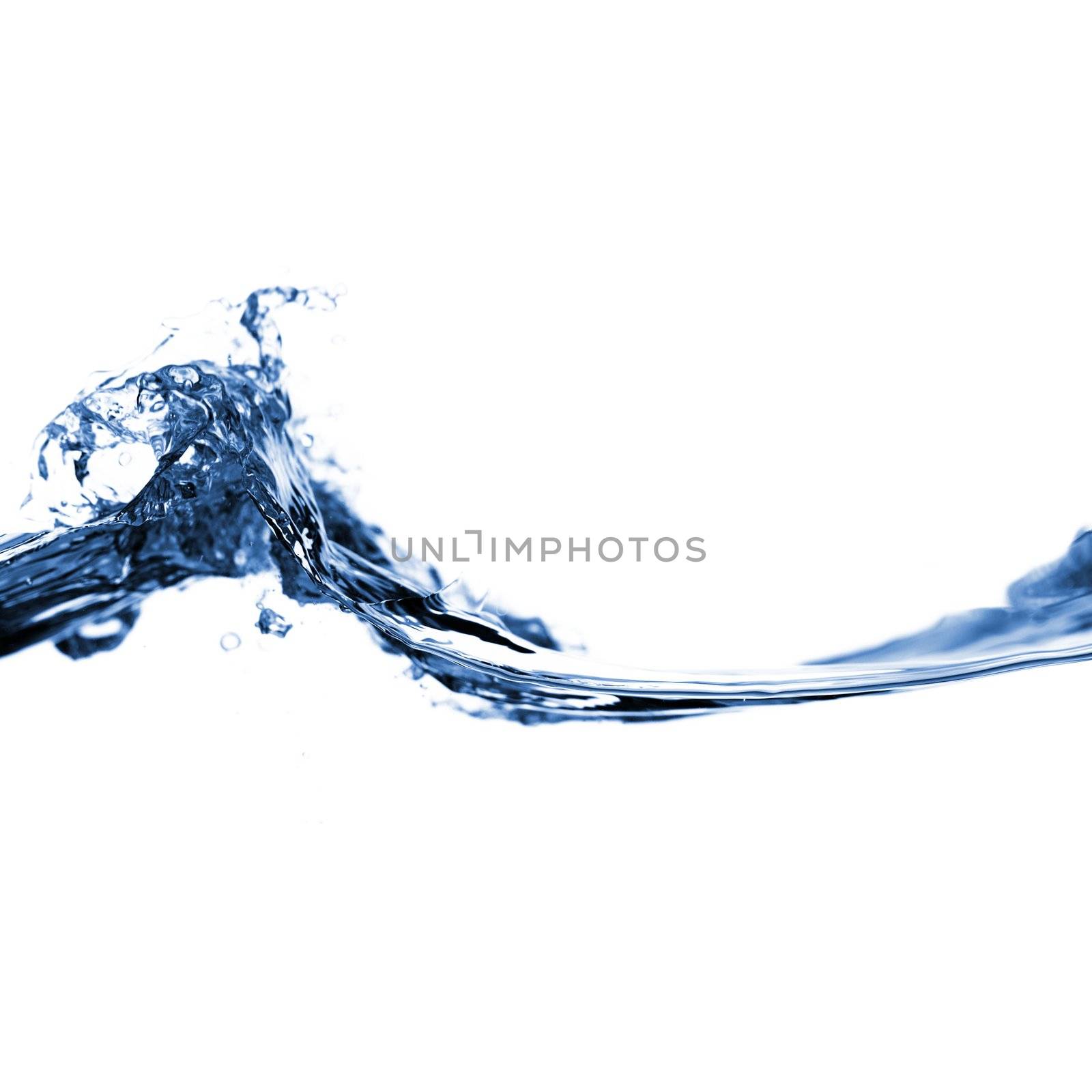 Crisp, clear, refreshing water against a white background.