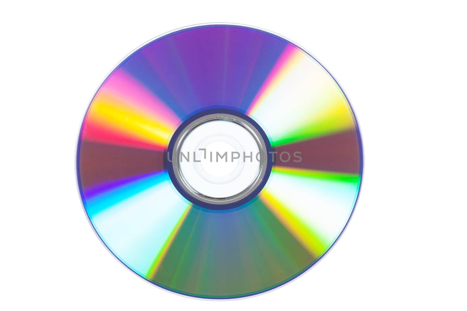 Macro view of optical disk with colorful reflections