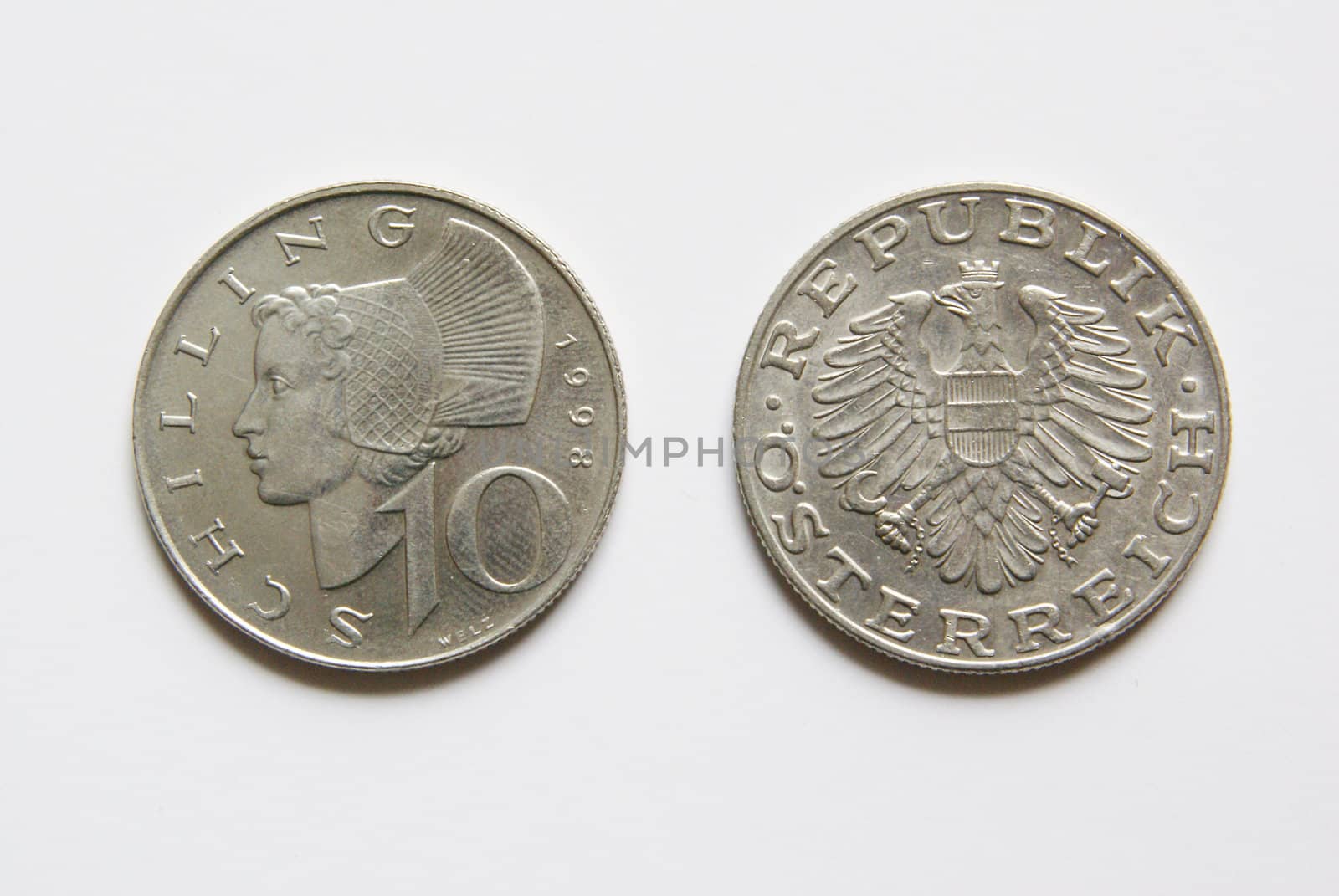 ld Austrian 10 Schilling coins (before Euro)

