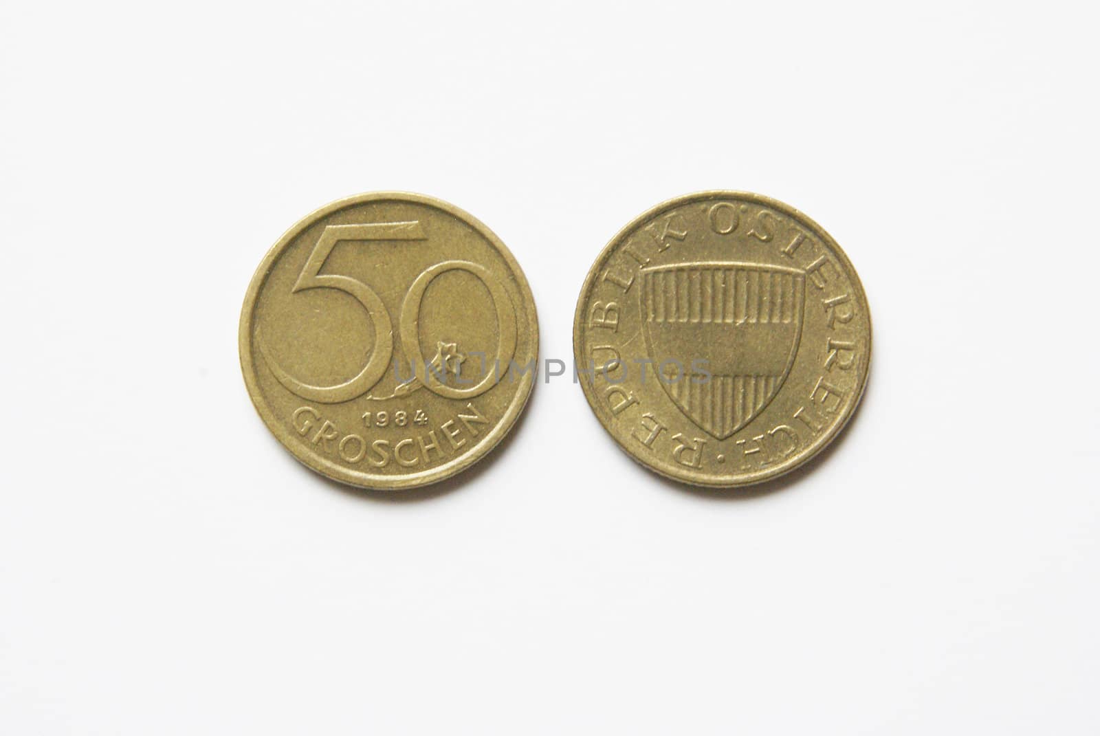 Old Austrian 50 Groschen coins (before Euro)