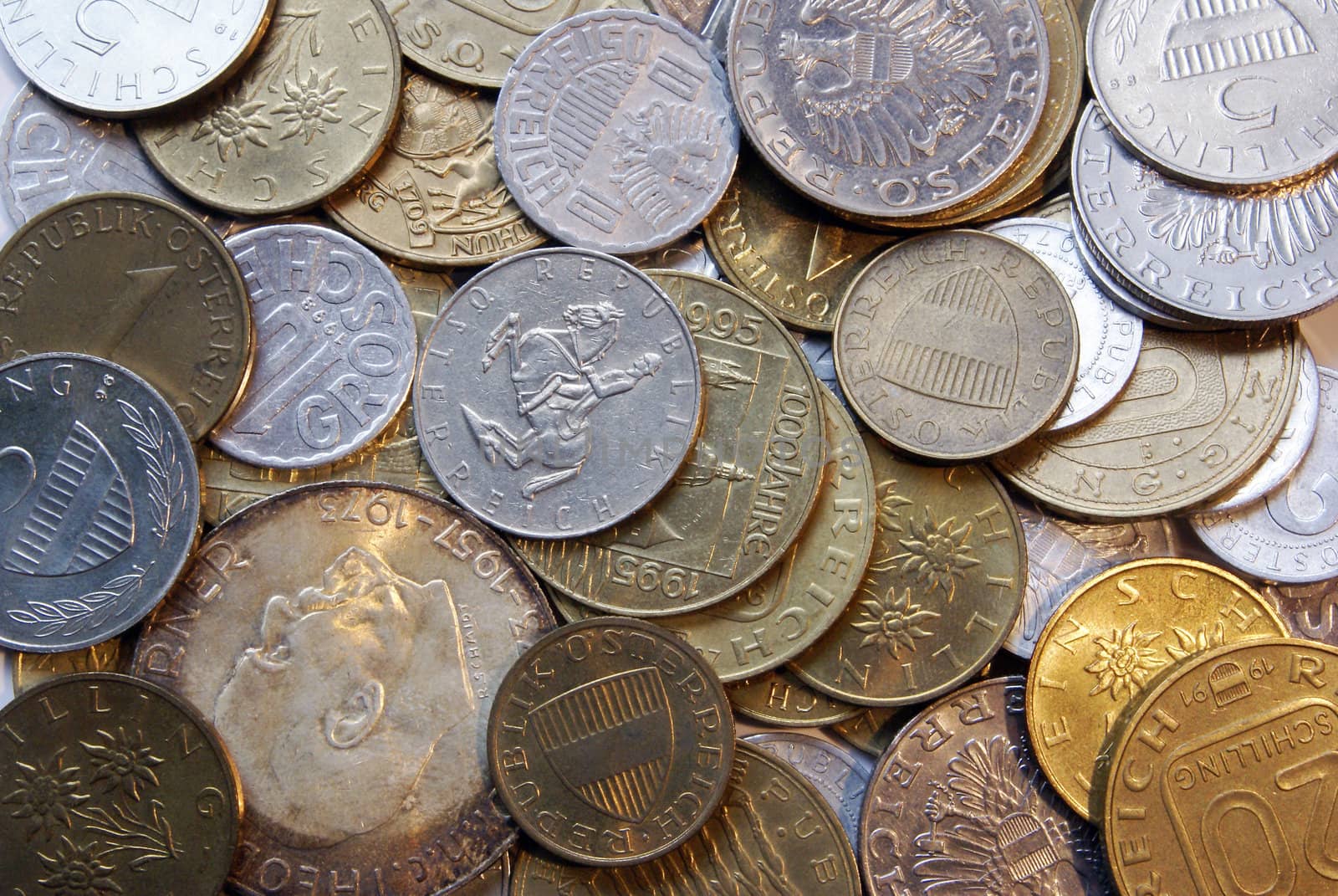 Austrian Schilling coins by calexica