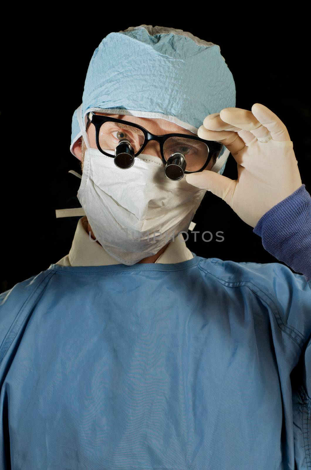 Doctor with microsugery glasses