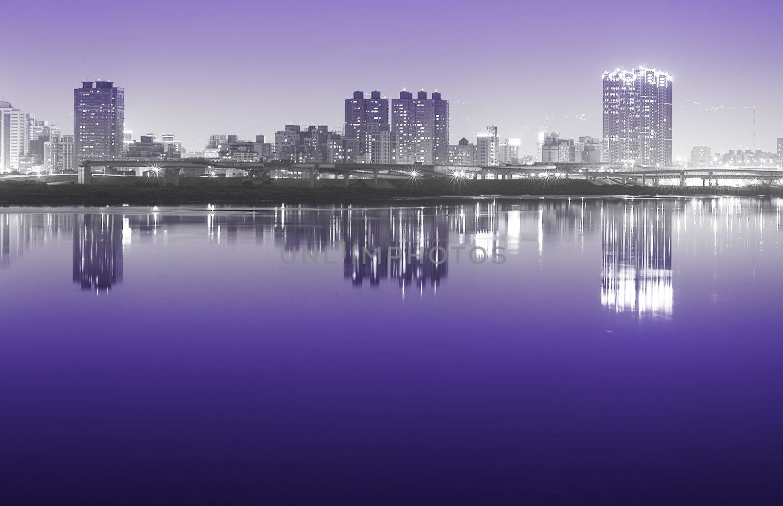 It is beautiful city night landscape photo.