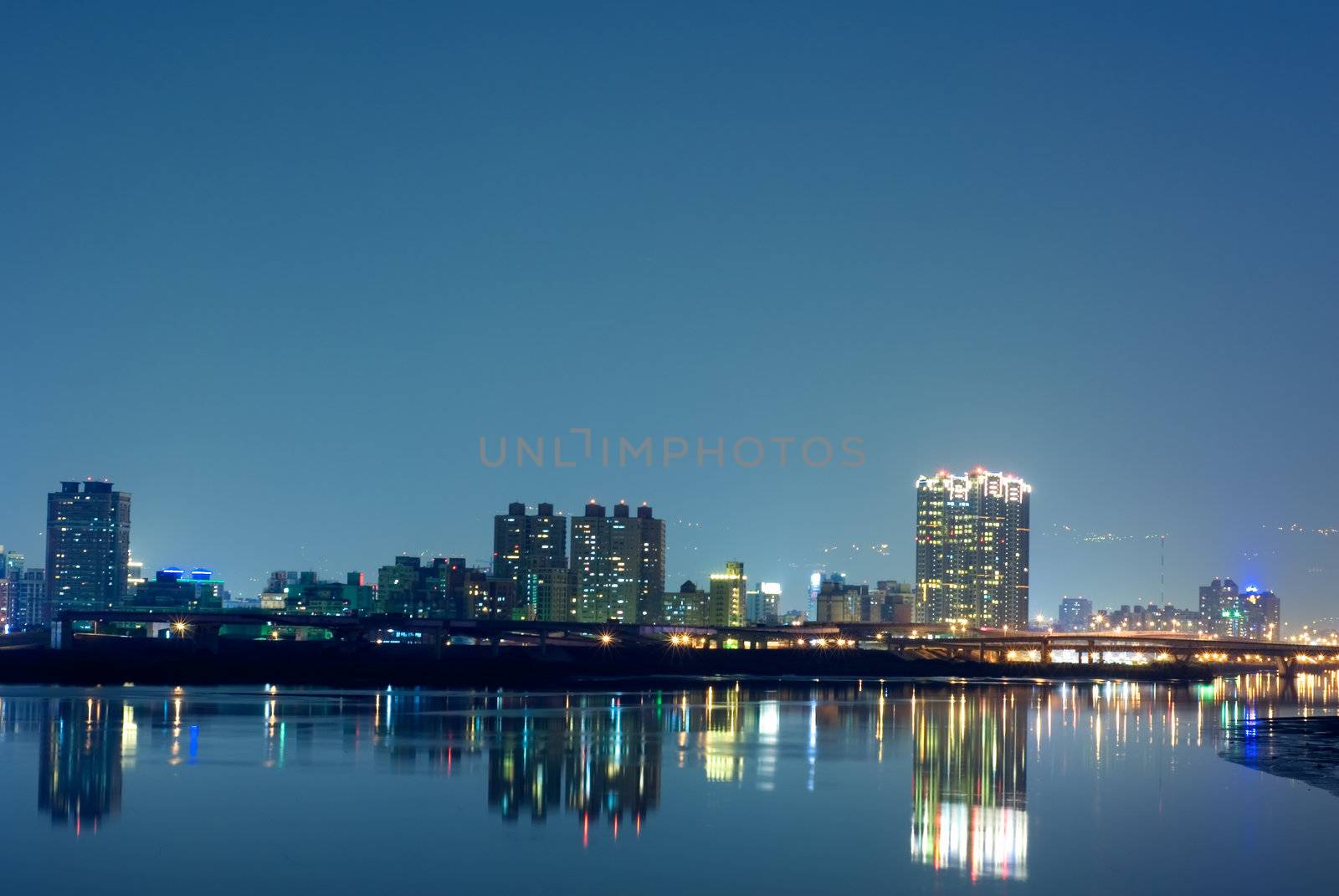 It is beautiful city night landscape photo.