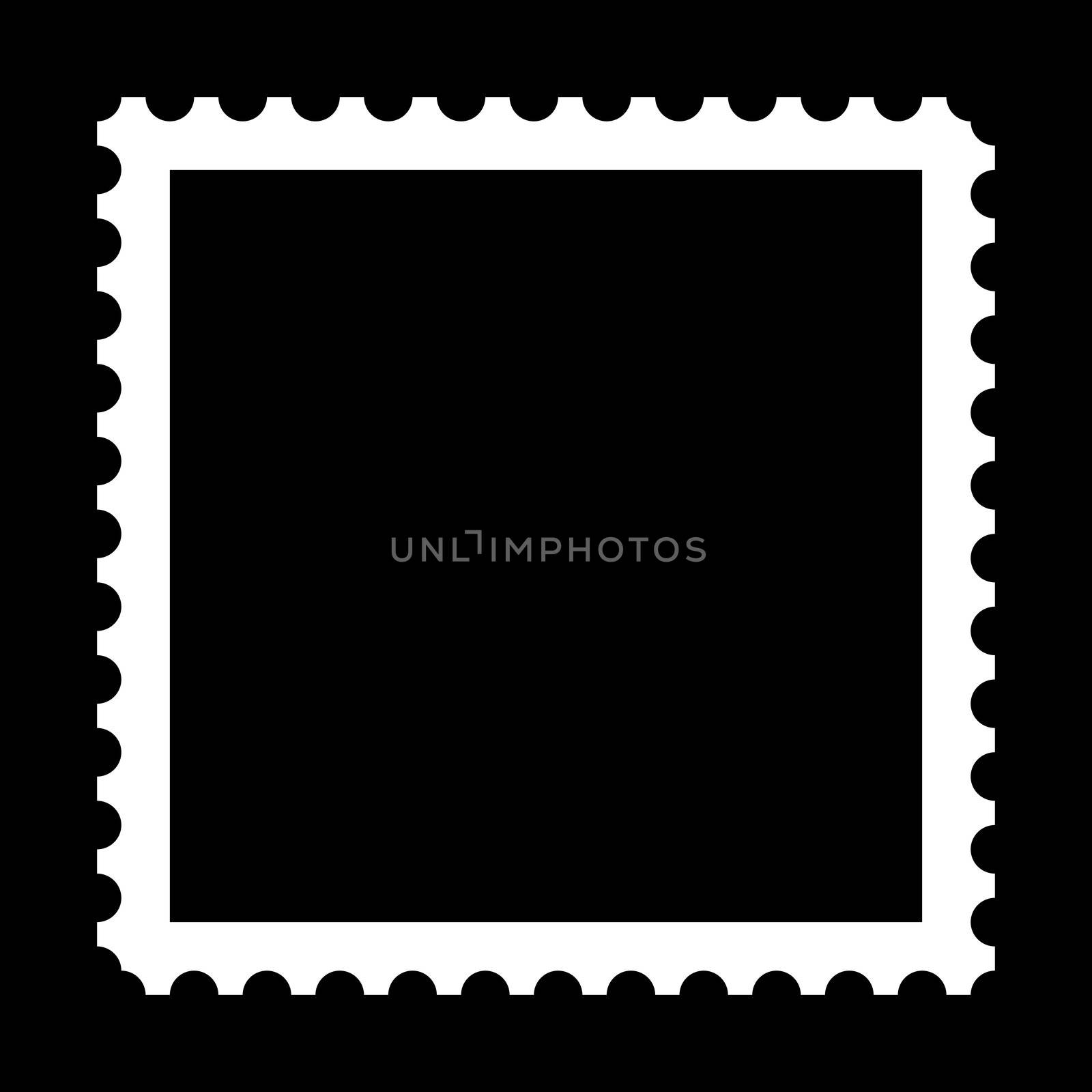 Square stamp with copy space on black background